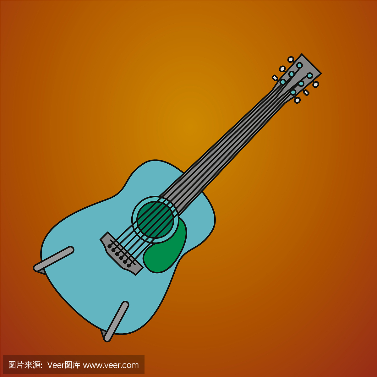 吉他平面设计-插图